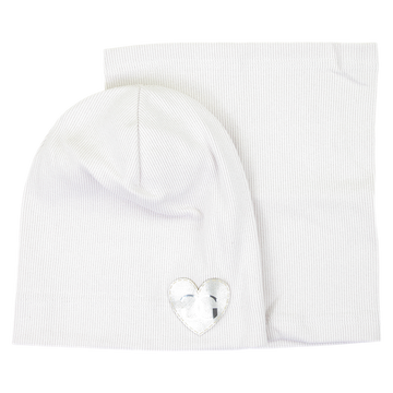 Set of hat and scarf for girls, ash gray Gracek 2027-11-7325-37