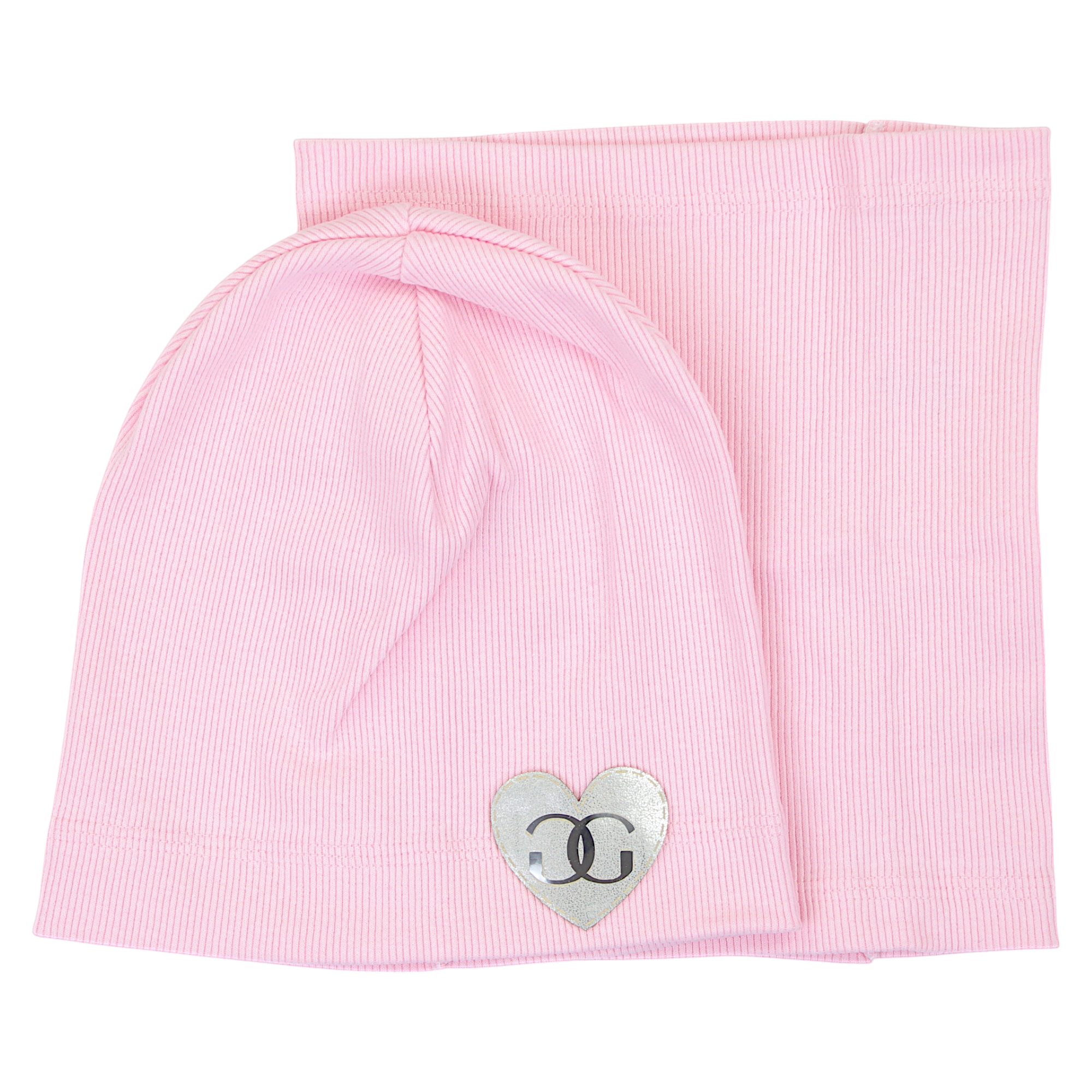 Set of hat and scarf for girls pink Gracek 2027-11-7325-40