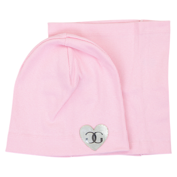 Set of hat and scarf for girls pink Gracek 2027-11-7325-40