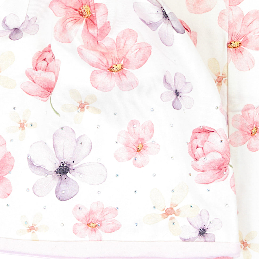 Set of hat and scarf in flowers for girls lilac Panek 2028-11-7325-29