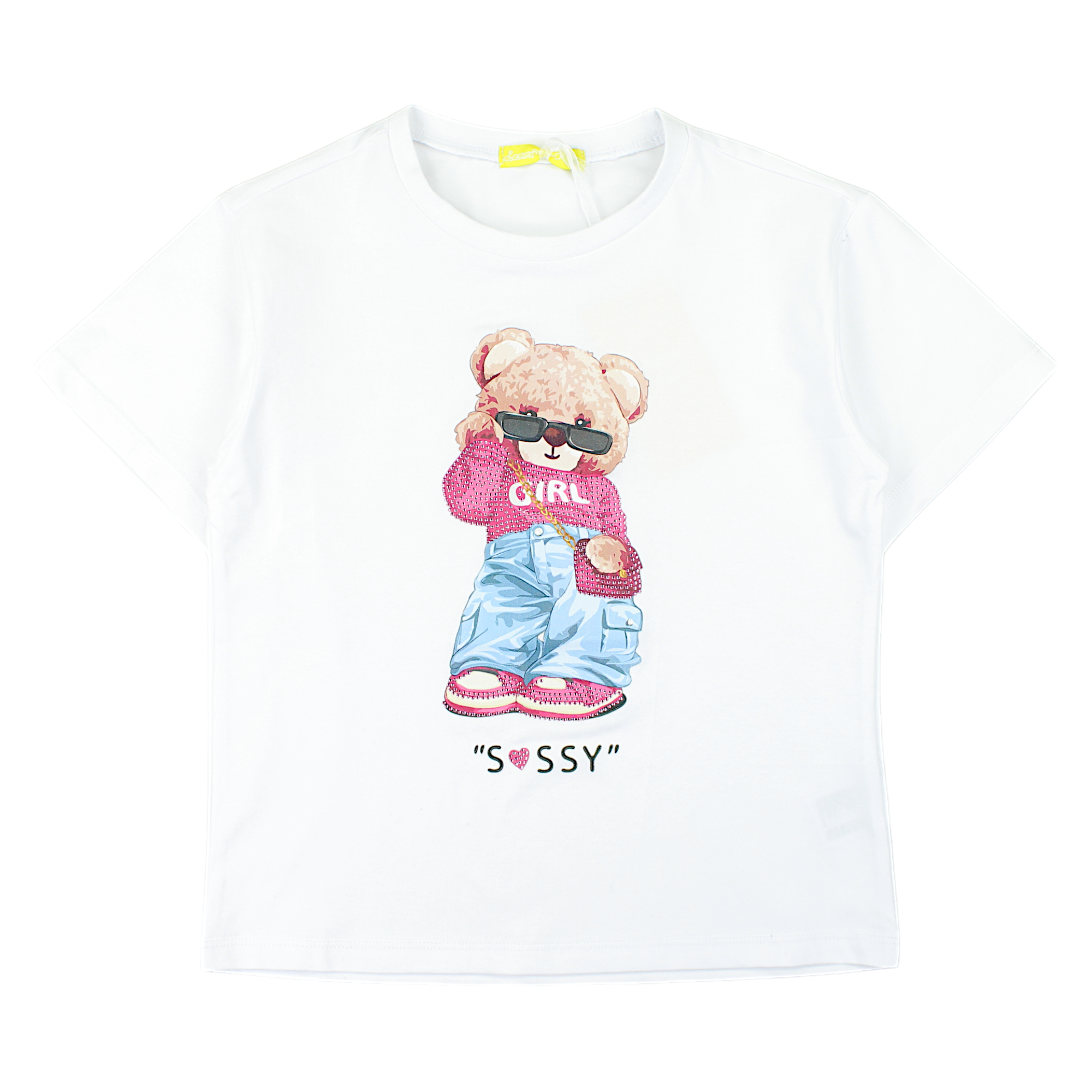 Teddy bear blouse for girls white Lemon 2031-11-7325-3