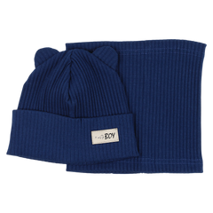 Boy's hat and scarf set navy blue Guliwerkids 2032-17-14325-23
