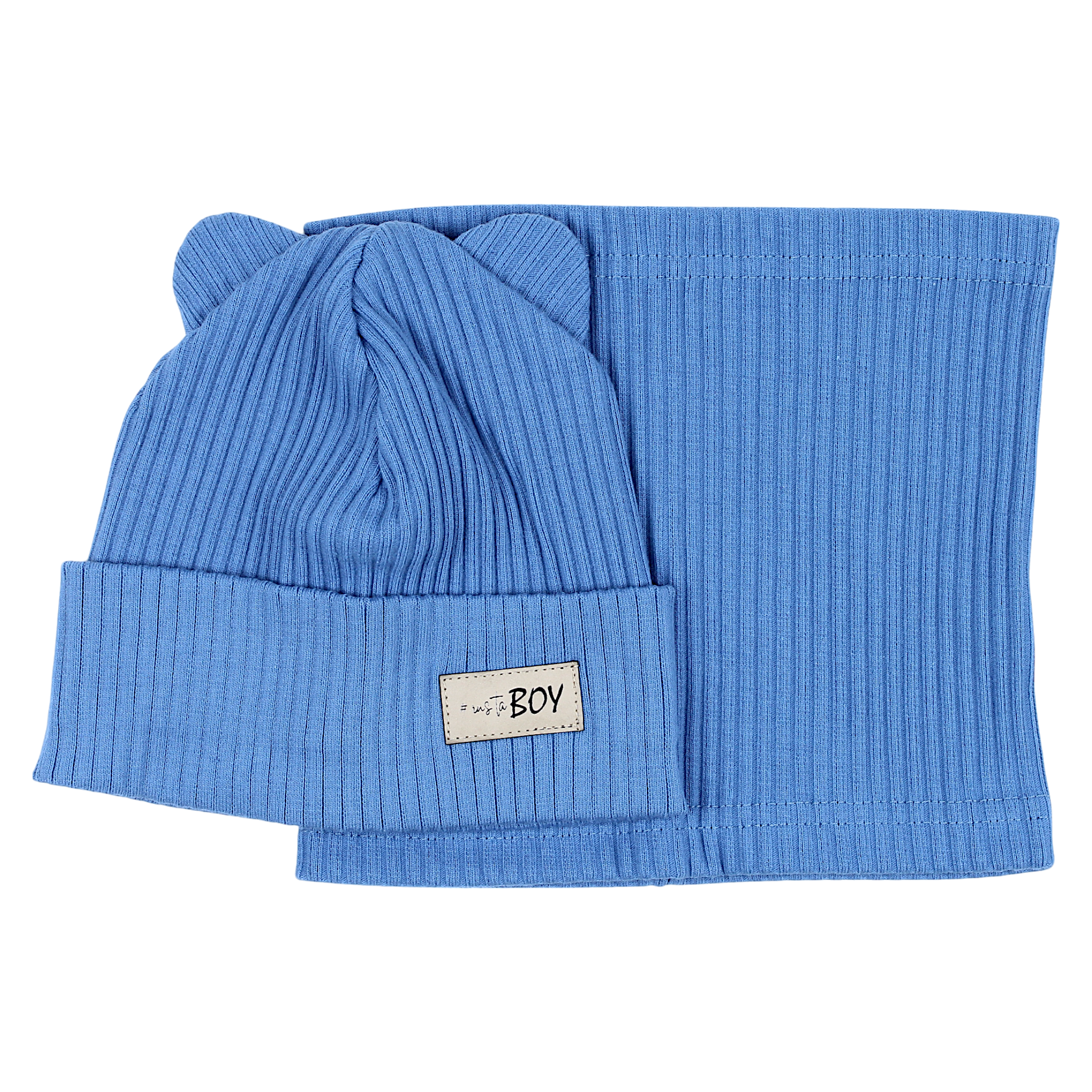 Boy's hat and scarf set blue Guliwerkids 2032-17-14325-35
