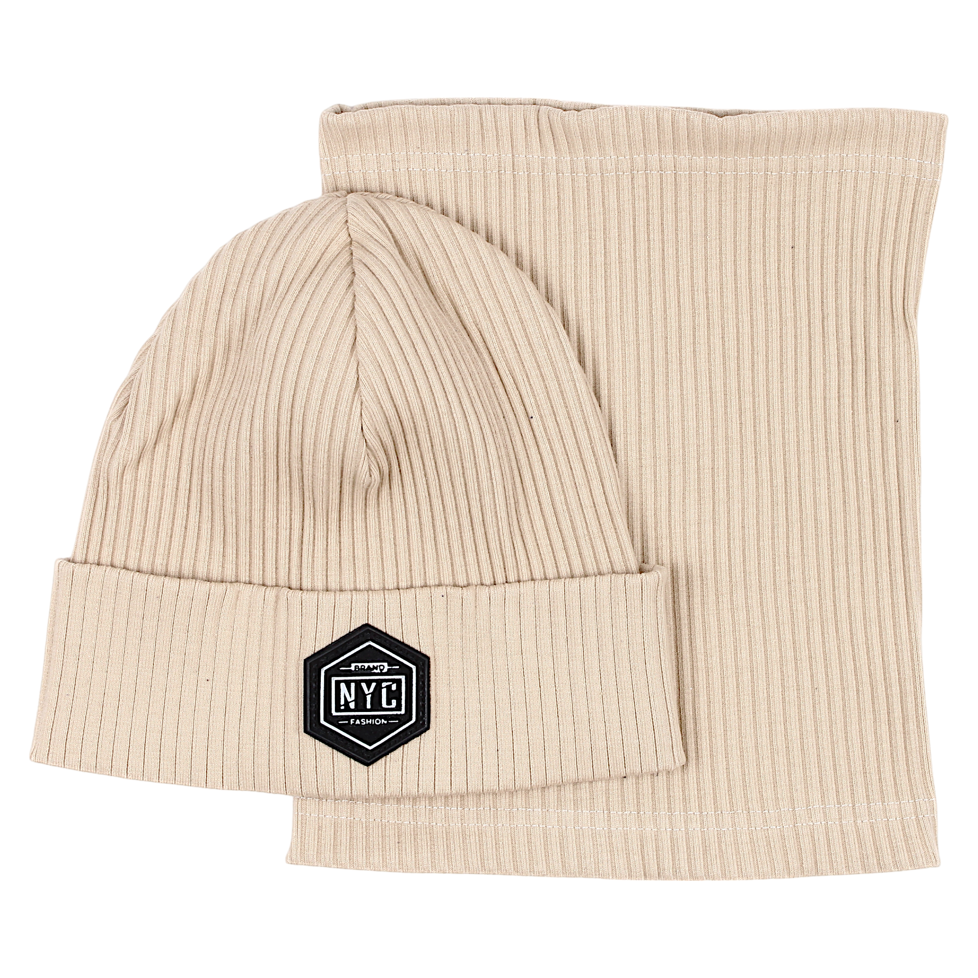 Boy's hat and scarf set beige Guliwerkids 2033-17-14325-1