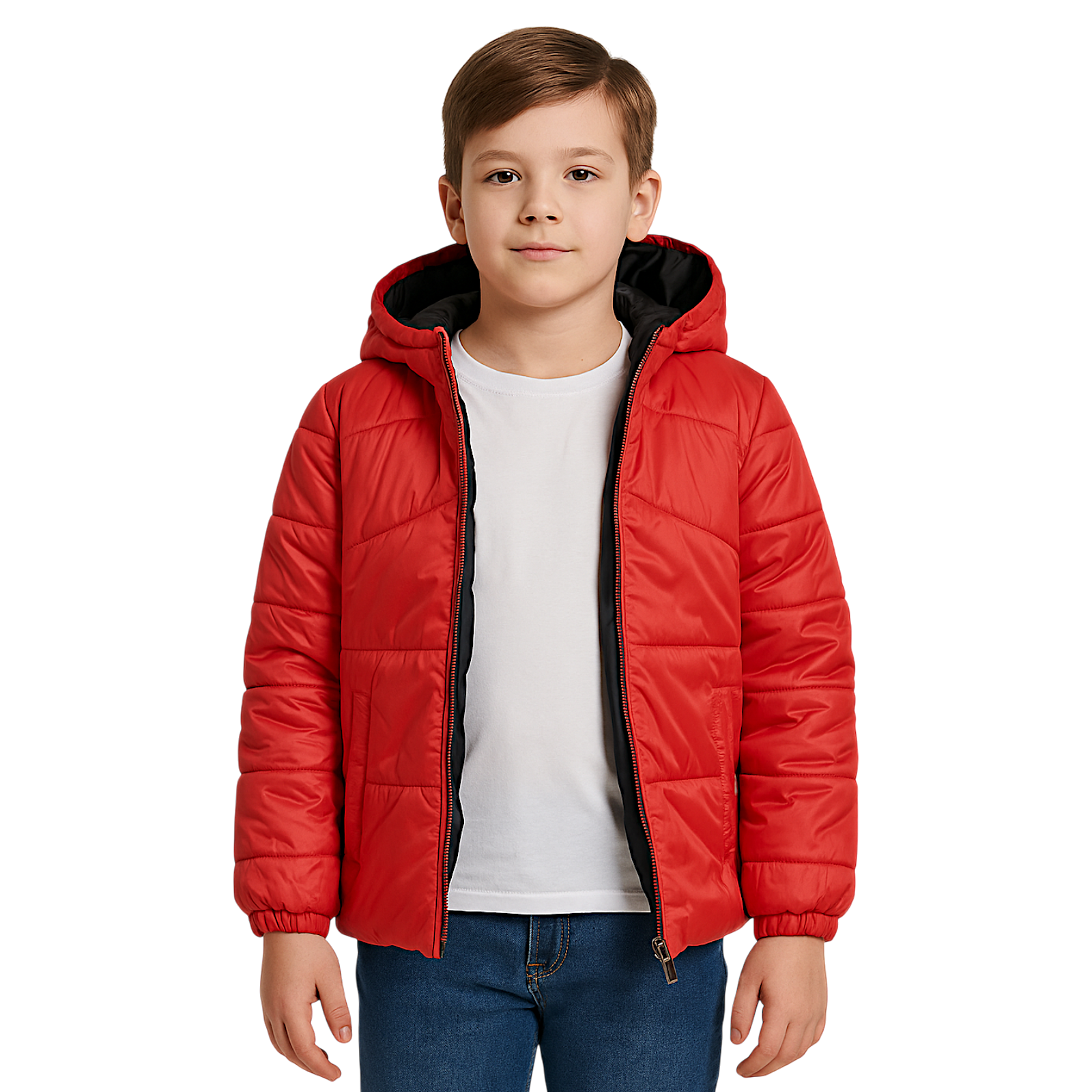 Boy's quilted transition jacket red F26 2034-17-14325-18