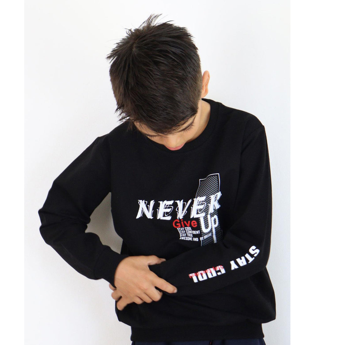 Thin boy's sweatshirt black Breeze 20814-161024