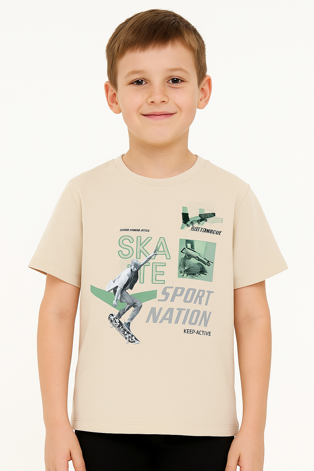 Boy's Skate T-shirt Beige Breeze 20981-9725