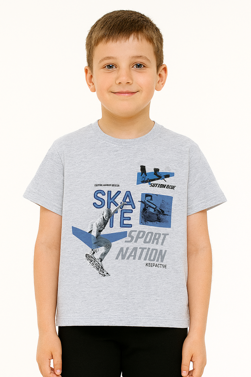 Boy's Skate T-shirt, ash brown, Breeze 20981-9725