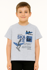 Boy's Skate T-shirt, ash brown, Breeze 20981-9725