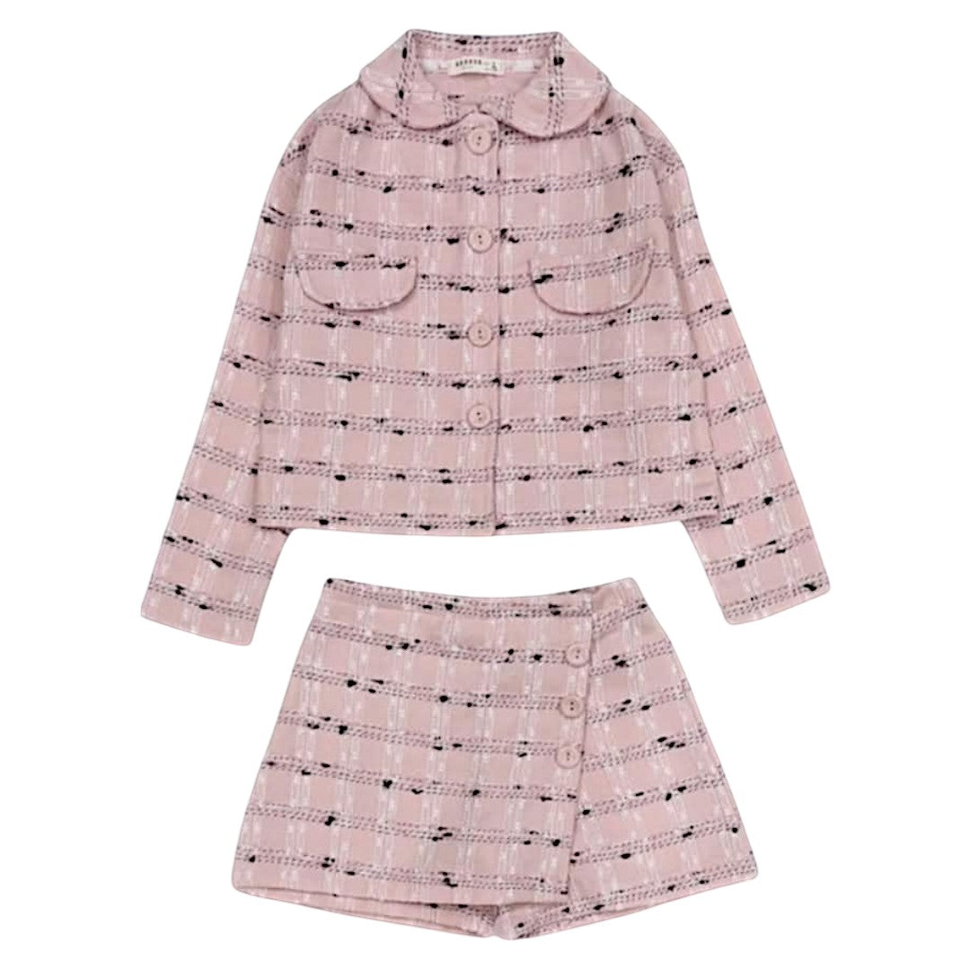 Girl's jacket and skirt-shorts set powder pink Breeze 21367-5325-39