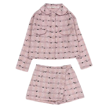 Girl's jacket and skirt-shorts set powder pink Breeze 21367-5325-39
