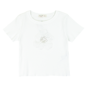 Girl's flower blouse with pearl cream Breeze 21398-5325-28