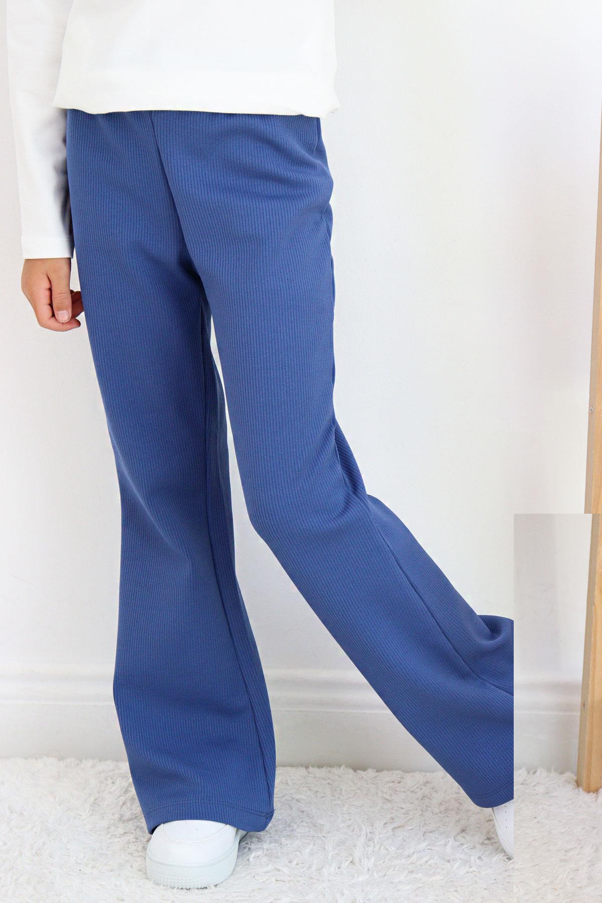 Girls' blue Breeze striped flared trousers 21564-20825