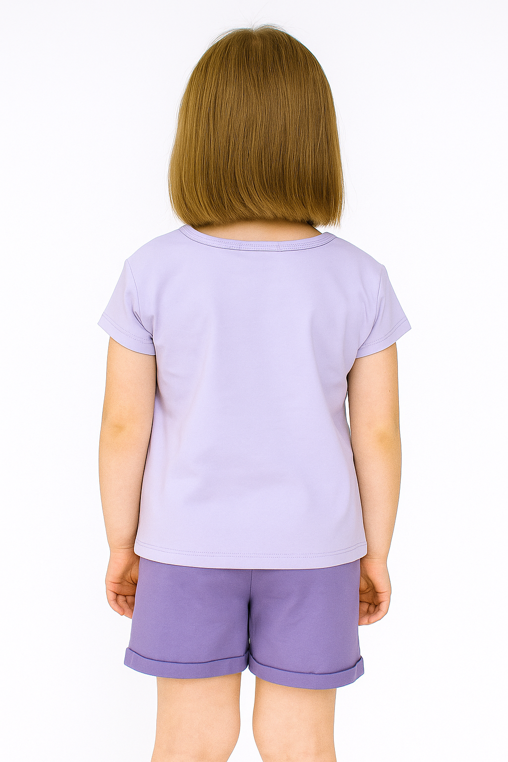 Girl's purple floral shorts set Breeze 21673-17625