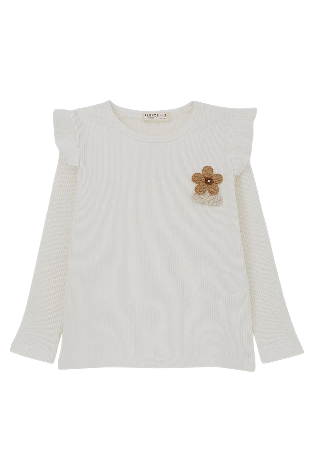 Girl's flower stripe blouse cream Breeze 22096-20825