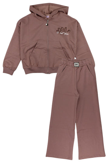 Girls' brown tracksuit Viollen 2223-6825-4