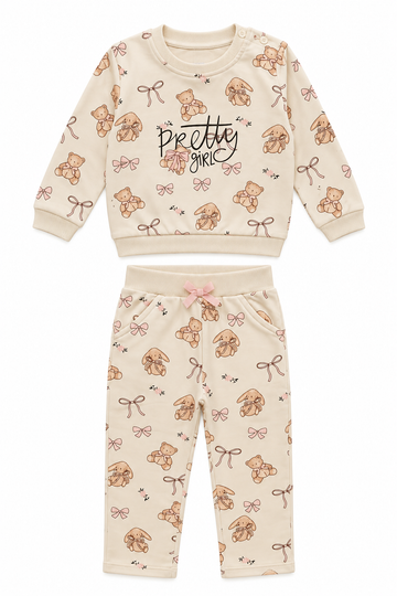 Dres w króliki i misie dziewczęcy wanilia Breeze 23191-3926