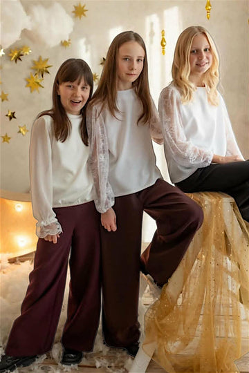 Bluzka elegancka dziewczęca krem Nando 2336-111225