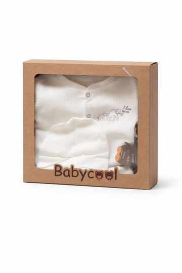 Komplet wyprawkowy 3 części dziewczęcy kremowy Uslu bebe 2353-121225-28