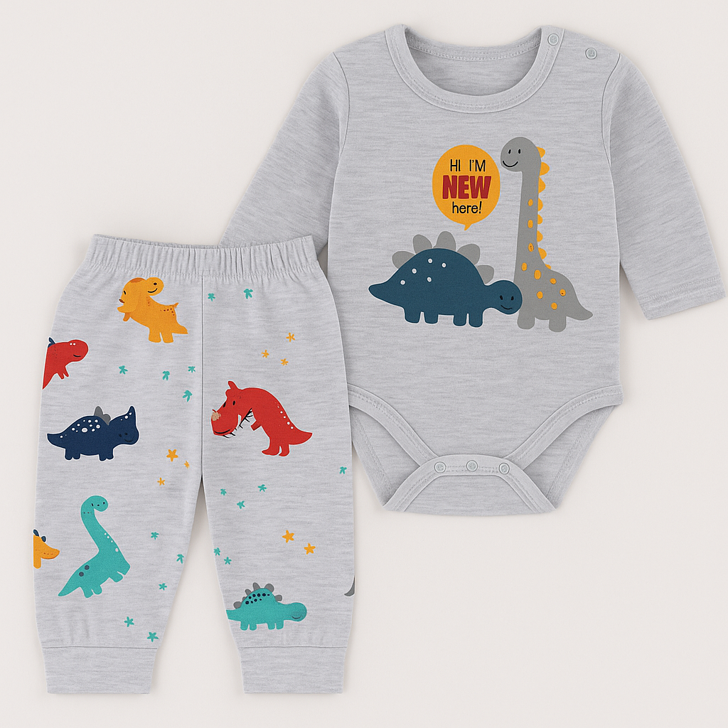 Baby boy set with bodysuit ash gray Nayinom 2411-16525-37