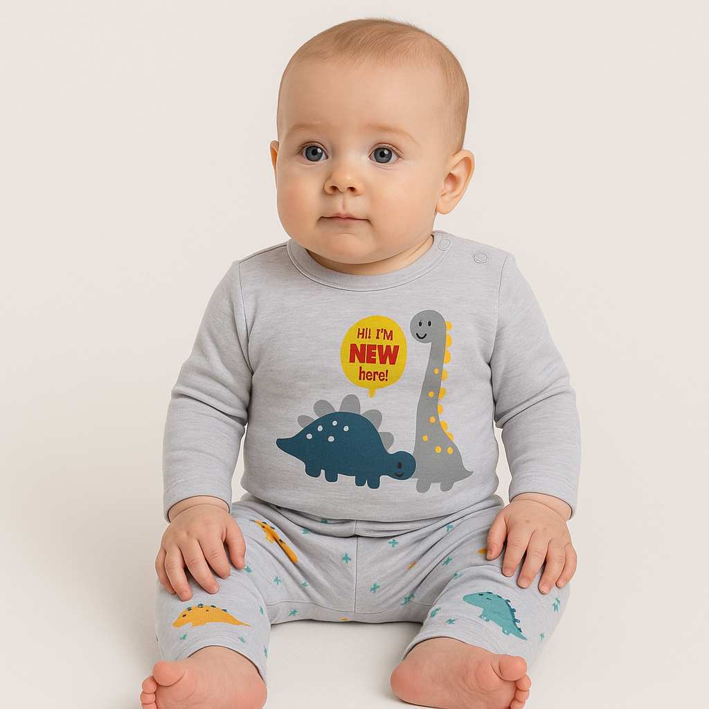 Baby boy set with bodysuit ash gray Nayinom 2411-16525-37