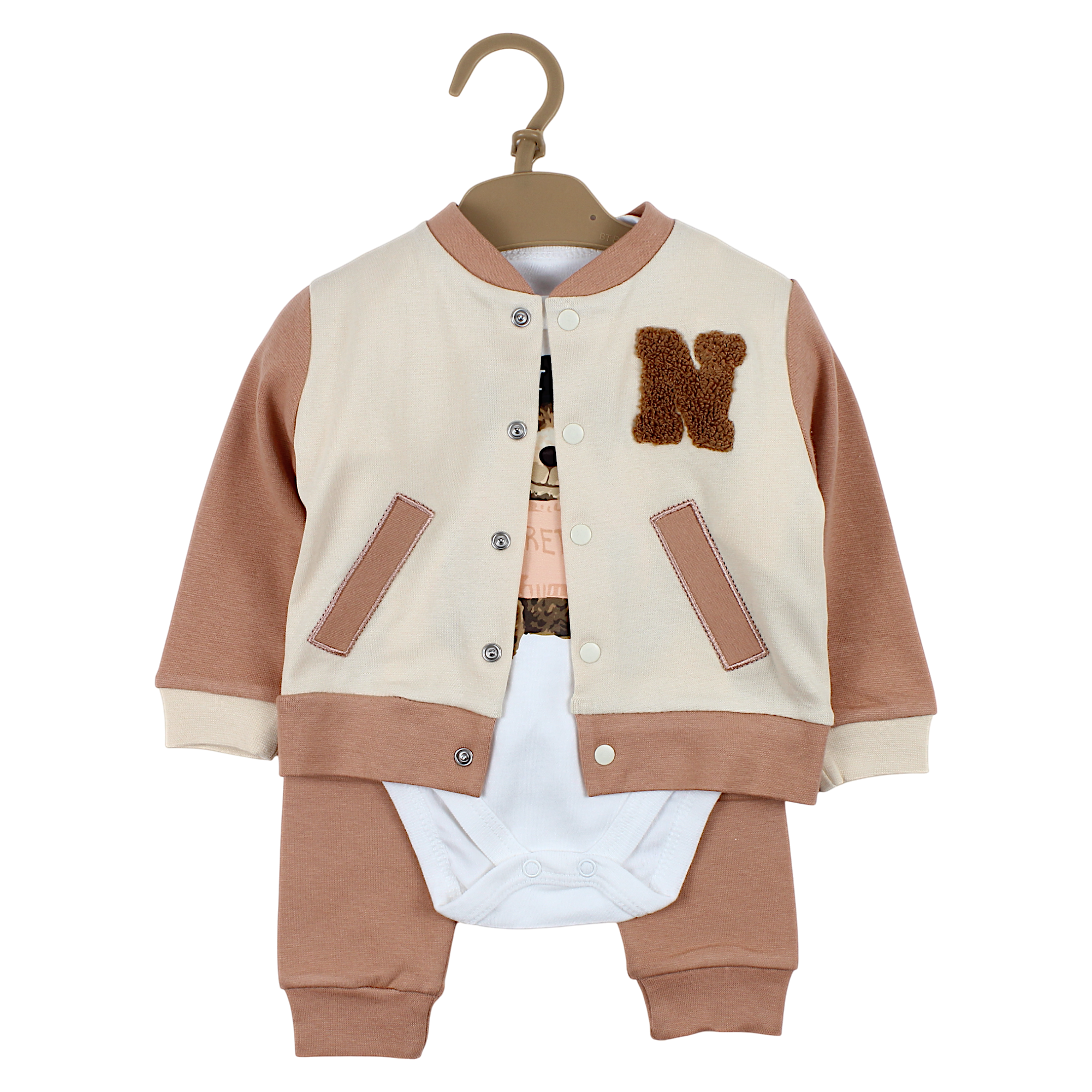 Set with teddy bear body for boy beige Simarik 2416-15425-1
