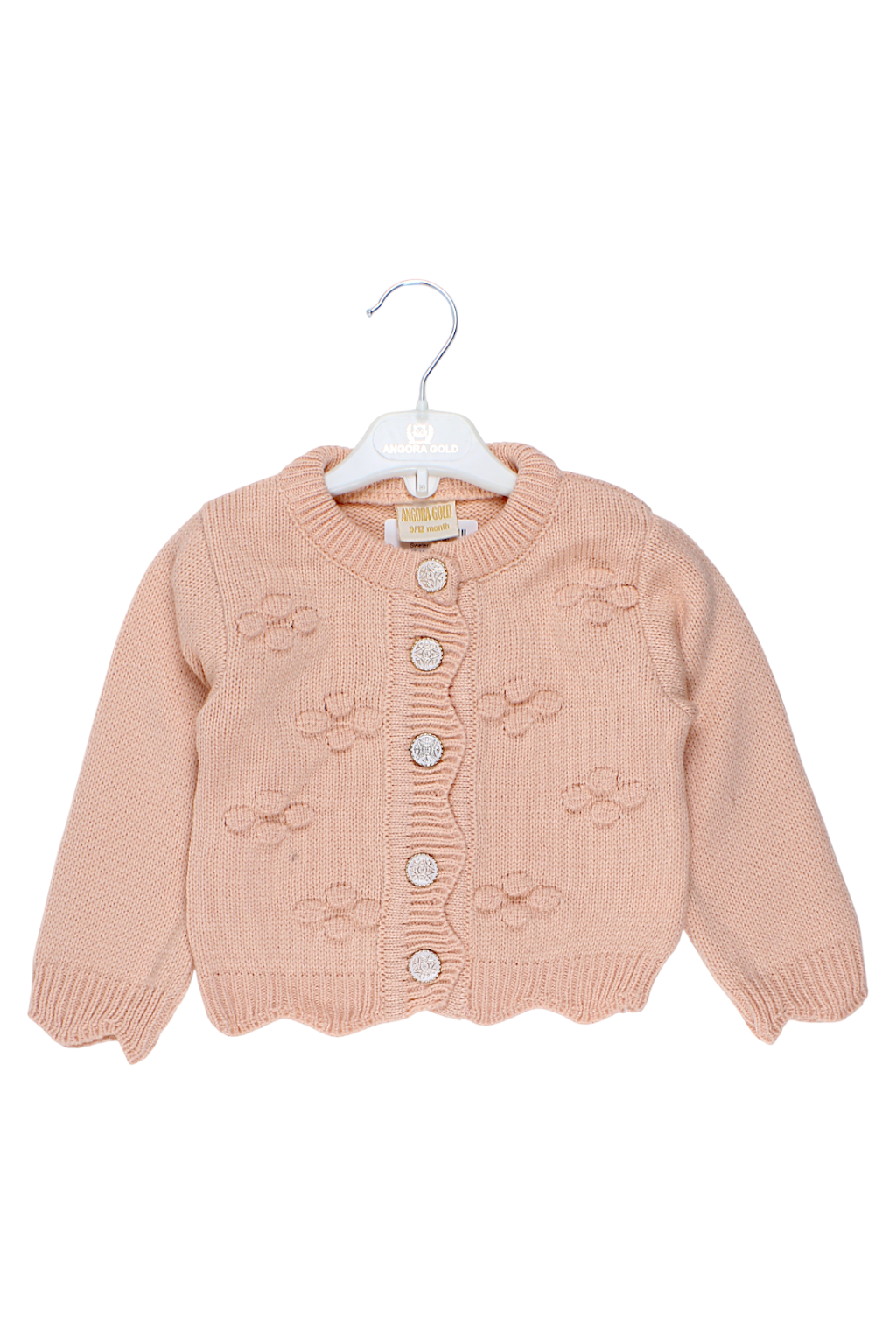 Girls' cardigan sweater apricot Angora gold 2417-11925