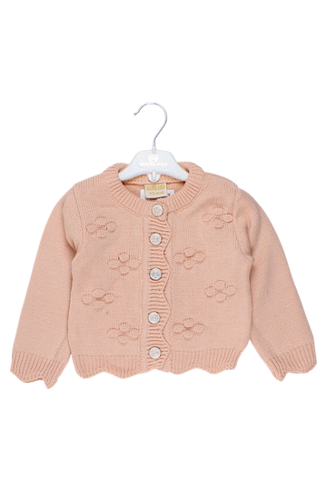 Girls' cardigan sweater apricot Angora gold 2417-11925