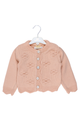 Girls' cardigan sweater apricot Angora gold 2417-11925