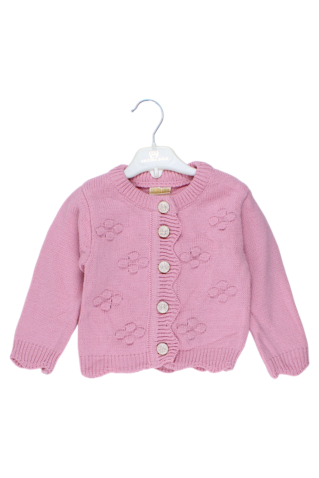 Girls' pink cardigan sweater Angora Gold 2417-11925