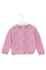 Girls' pink cardigan sweater Angora Gold 2417-11925