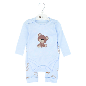 Set of bodysuit and sleepsuit for girls blue Nayinom 2418-27225-35
