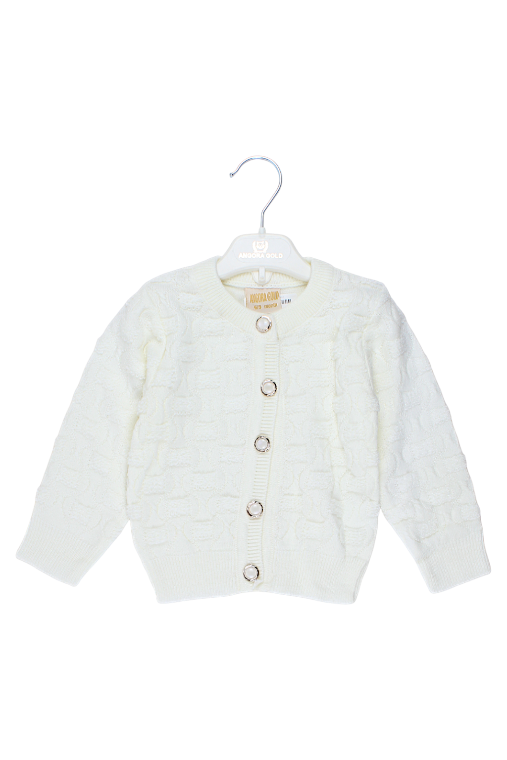 Girls' cream cardigan sweater Angora Gold 2420-11925