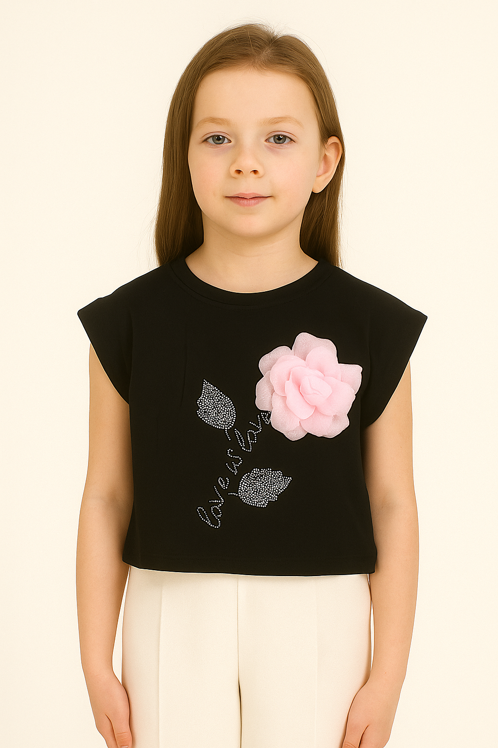 Girls' blouse black Happy Star 2423-12625