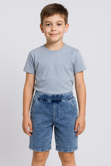 Soft boys' shorts, jeans color, Mimi, 2426-12625