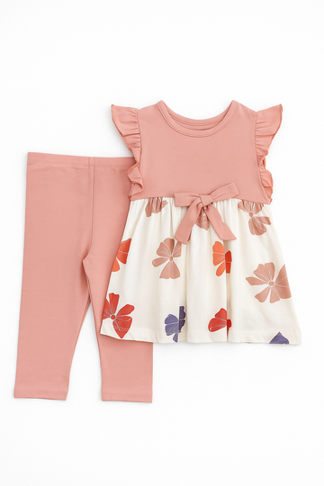 Set with leggings for girls, powder pink, Osso 25-965-5625-39