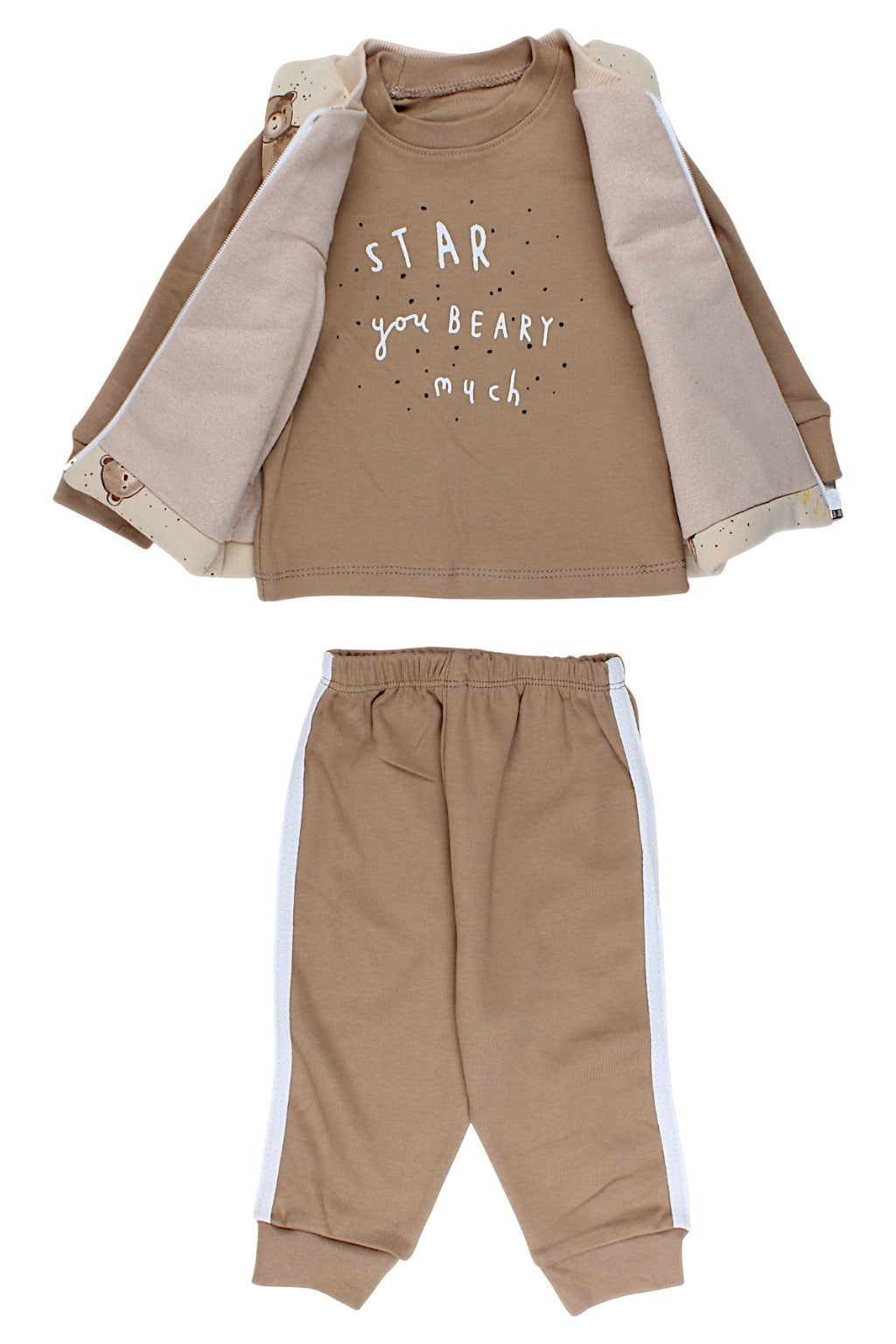 3-piece set with a boy's vest, brown, Minitix 25300-19825-4