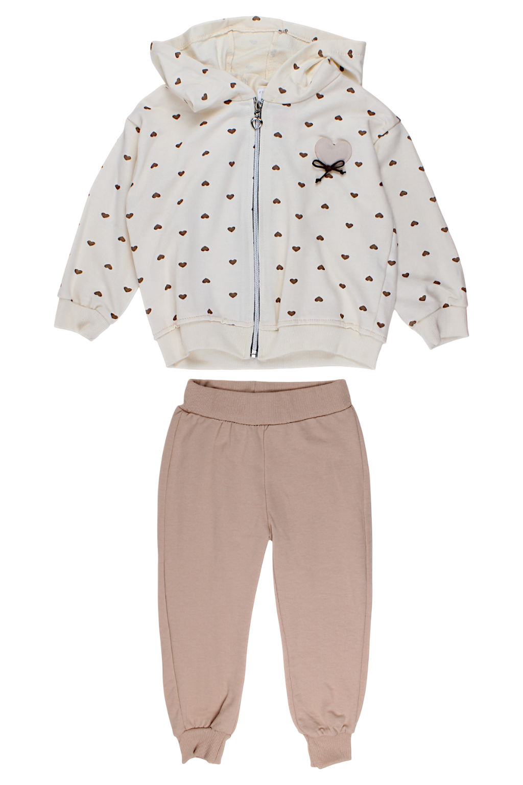 Girls' heart tracksuit vanilla Mybella 259257-28825