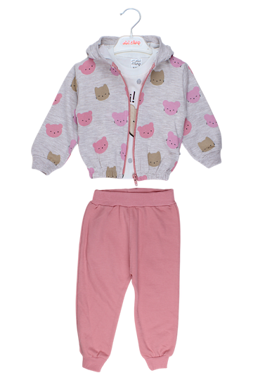 Oh hi 3-piece tracksuit for girls beige Mini Club 271-27825-1