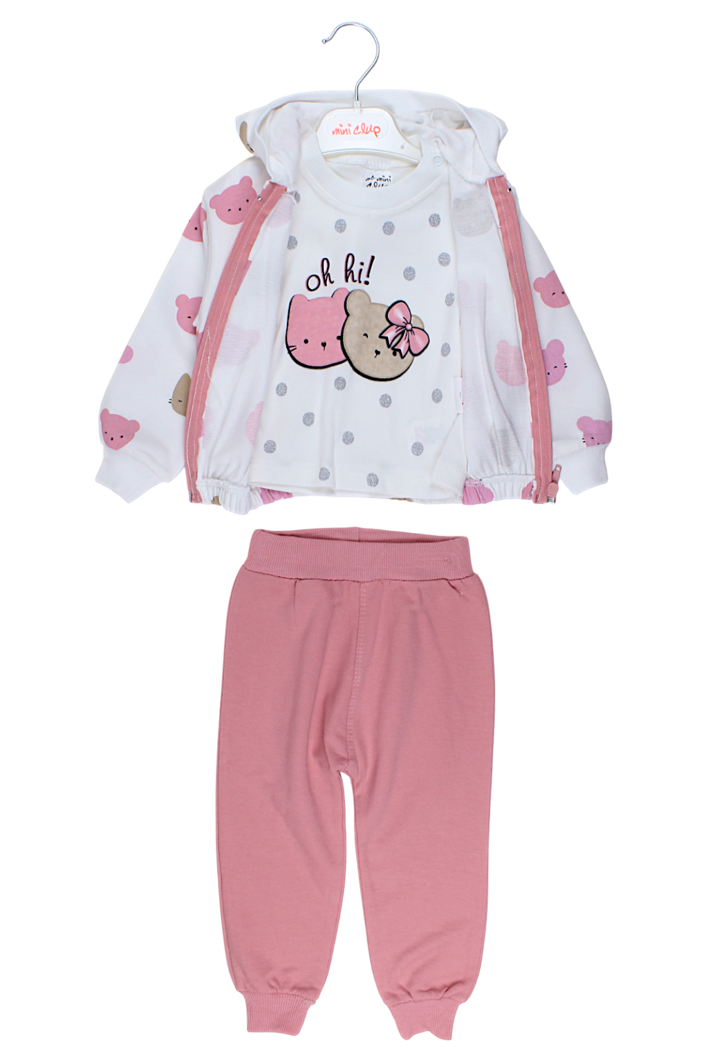 Oh hi 3-piece tracksuit for girls white Mini club 271-27825