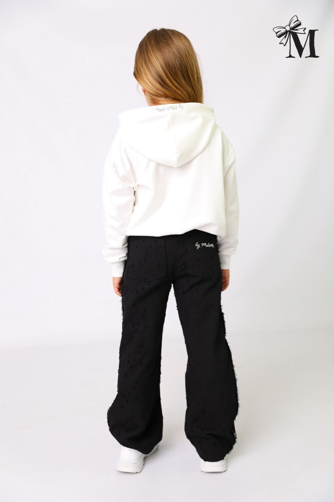 Bluza z kapturem trampki dziewczęca krem MałaMi 2785-7826-28