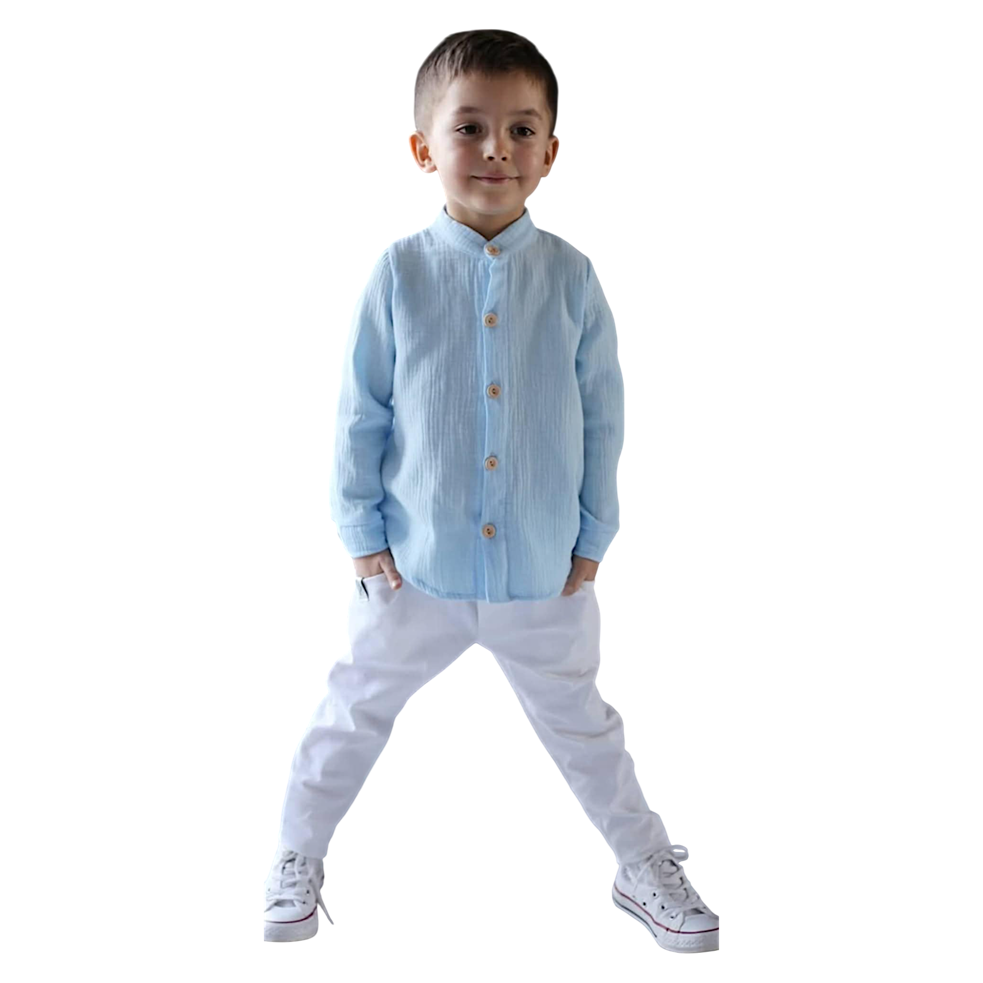 Muslin shirt for boys blue Royal Kids 2822-6525-35