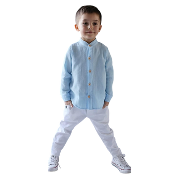 Muslin shirt for boys blue Royal Kids 2822-6525-35