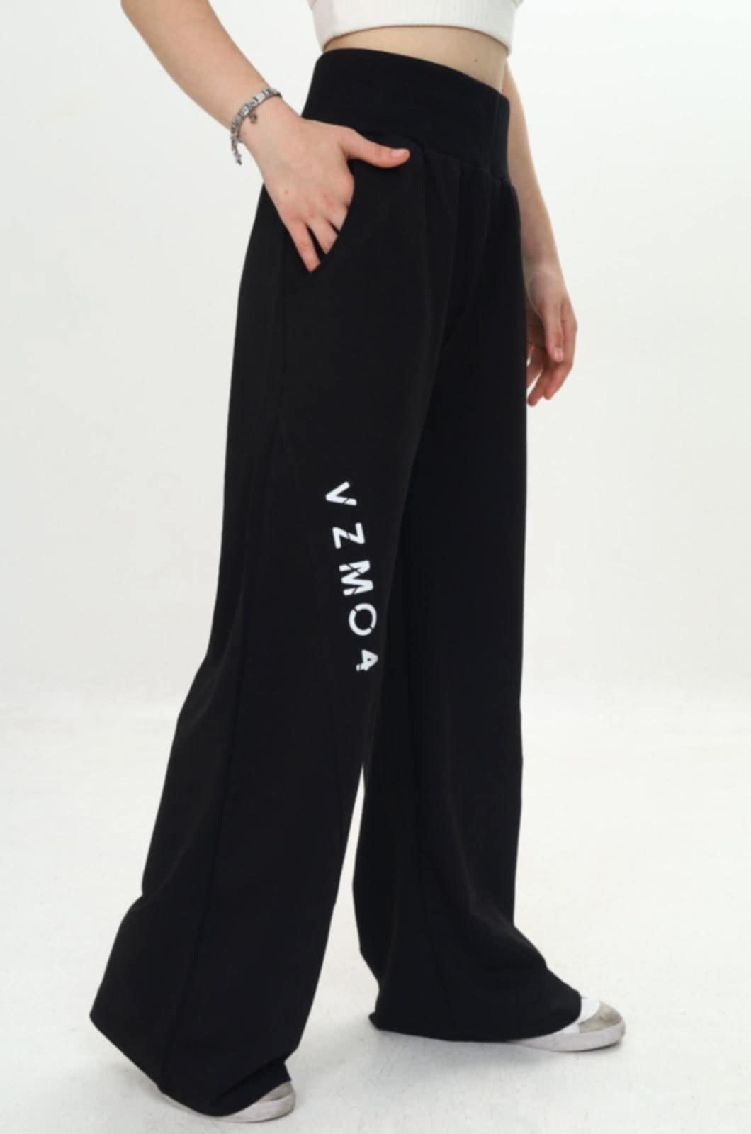 Girls' cotton sweatpants black VizViz 292-23725-14