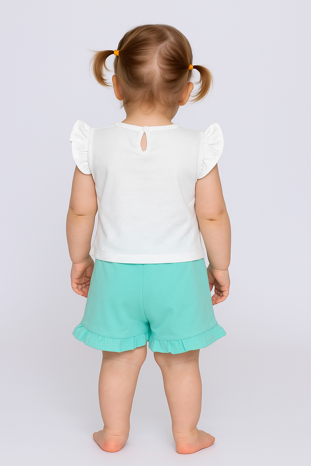 Girl's mint floral shorts set Breeze 21799-17625