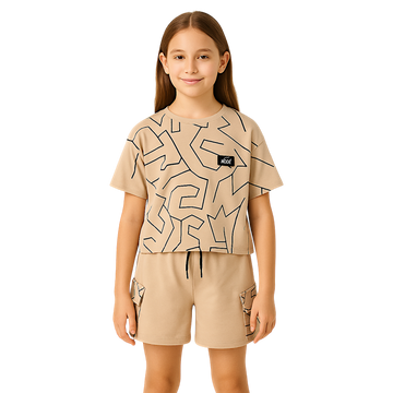 Beige girls' sports set Myron Kids 3173-30525