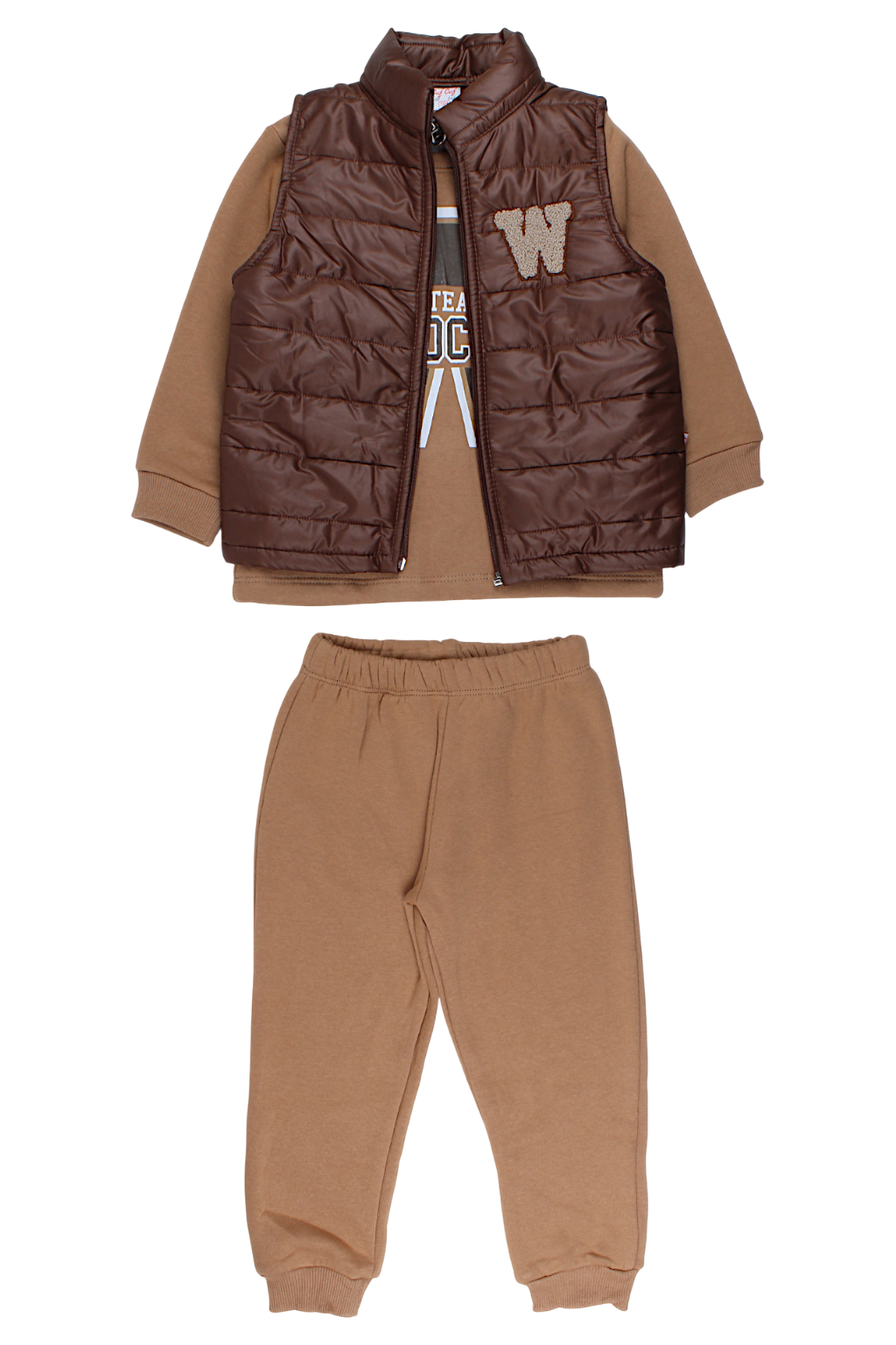 Boy's chocolate Guf Guf baby tracksuit with vest 318-28825-17
