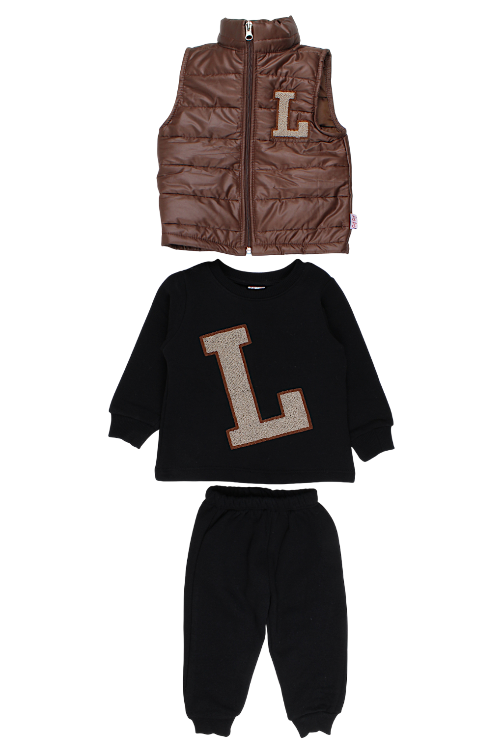 Boy's insulated tracksuit with vest, black, Cuf cuf 320-11925-14