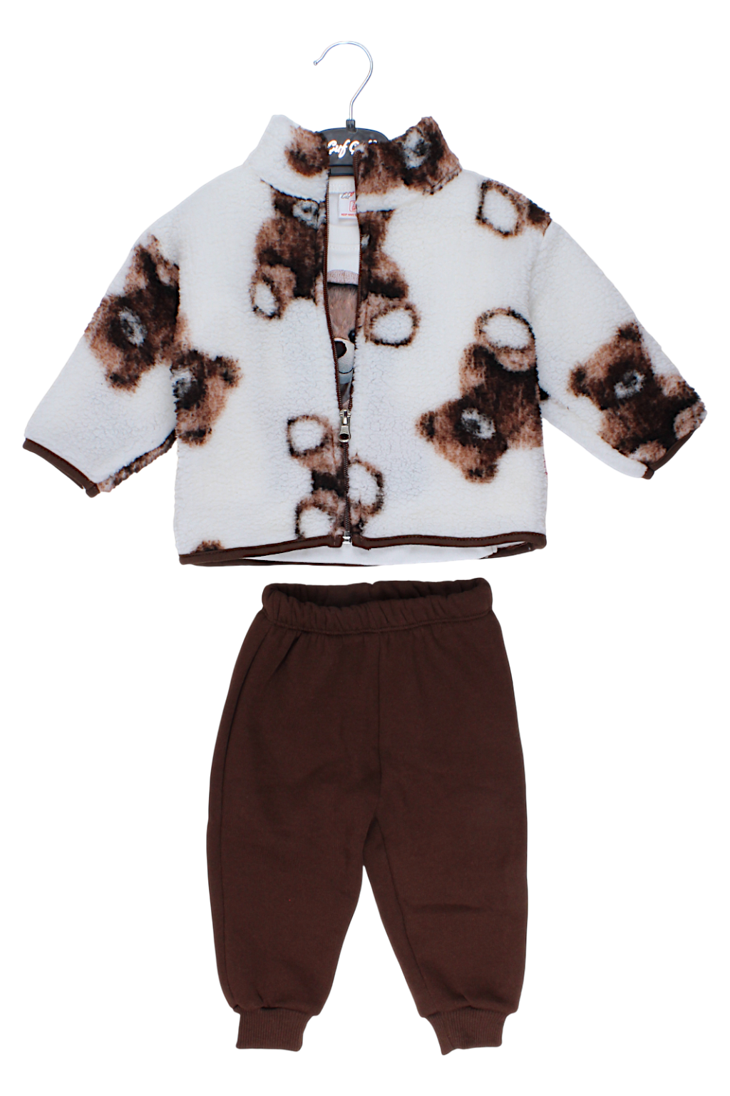 Boy's polar fleece sweatshirt set Teddy bear chocolate Cuf cuf 3219-11925