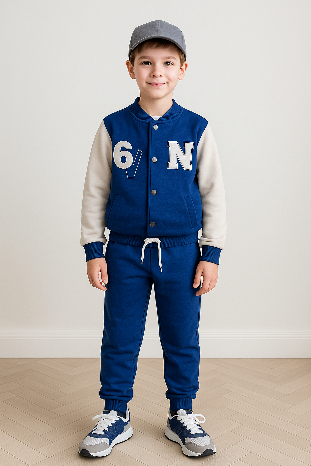 Pollito 4647-2725 navy blue boys' baseball tracksuit